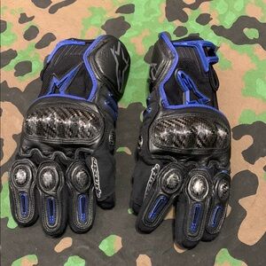 Alpinestars SP-X Black & Blue Motorcycle Gloves Men’s Large (fits like a medium)